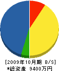 四国日東工材 貸借対照表 2009年10月期