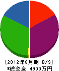 竹萬商会 貸借対照表 2012年8月期