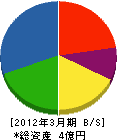 西日本サッシ工業 貸借対照表 2012年3月期