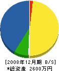 山崎建設 貸借対照表 2008年12月期