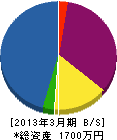 金澤塗装 貸借対照表 2013年3月期