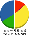 日本原造園土木 貸借対照表 2010年8月期