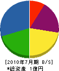 西田建設 貸借対照表 2010年7月期