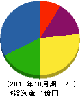 上田チップ工業 貸借対照表 2010年10月期