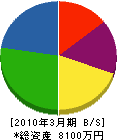 堀川硝子 貸借対照表 2010年3月期