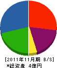 奥村商店 貸借対照表 2011年11月期