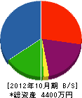 綾部工務店 貸借対照表 2012年10月期