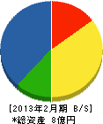 西山坂田電気 貸借対照表 2013年2月期
