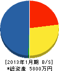 細田工務店 貸借対照表 2013年1月期