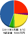 山崎組 貸借対照表 2011年3月期