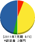 田邉建設工業 貸借対照表 2011年7月期