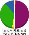 江黒建材 貸借対照表 2012年7月期