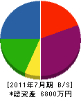 松村造園土木 貸借対照表 2011年7月期