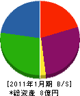 日本ワコン 貸借対照表 2011年1月期