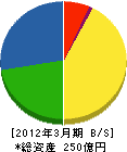 日本電業工作 貸借対照表 2012年3月期
