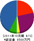 中山メンテナンス 貸借対照表 2011年10月期