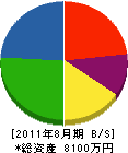 田中建設工業 貸借対照表 2011年8月期