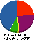 奥田重機 貸借対照表 2011年6月期