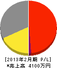 岡田水工 損益計算書 2013年2月期