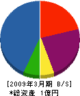 秋元工業 貸借対照表 2009年3月期