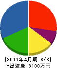 山田設備工業 貸借対照表 2011年4月期