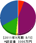 昭和良建設 貸借対照表 2011年9月期
