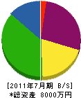 太田工業 貸借対照表 2011年7月期