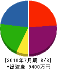 飯田電業 貸借対照表 2010年7月期