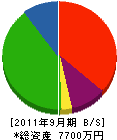 相澤工務店 貸借対照表 2011年9月期