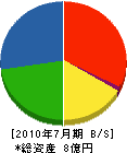 石川舗道 貸借対照表 2010年7月期