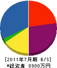 神山建設 貸借対照表 2011年7月期
