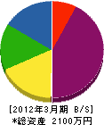 川村ガス工事店 貸借対照表 2012年3月期