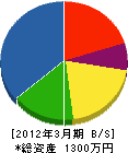 川添造園 貸借対照表 2012年3月期