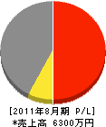 上野空調設備 損益計算書 2011年8月期
