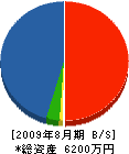 稲田建設 貸借対照表 2009年8月期