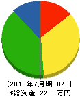 菊田商店 貸借対照表 2010年7月期