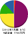 下田石材 貸借対照表 2012年7月期