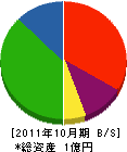 田中塗装 貸借対照表 2011年10月期