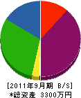 鶴岡建設 貸借対照表 2011年9月期