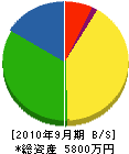 北日本開発 貸借対照表 2010年9月期