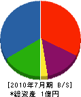黒沢工務店 貸借対照表 2010年7月期
