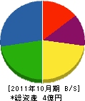 稲沢商会 貸借対照表 2011年10月期
