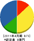 高知県道路補修 貸借対照表 2011年4月期