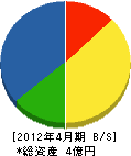 高知県道路補修 貸借対照表 2012年4月期