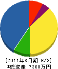 和田水道 貸借対照表 2011年8月期