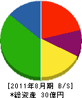 豊洋 貸借対照表 2011年8月期