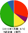 山岡産業 貸借対照表 2013年1月期
