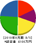 岩渕組 貸借対照表 2010年8月期