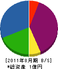 ＊田水道 貸借対照表 2011年8月期