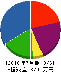 竹島建設 貸借対照表 2010年7月期
